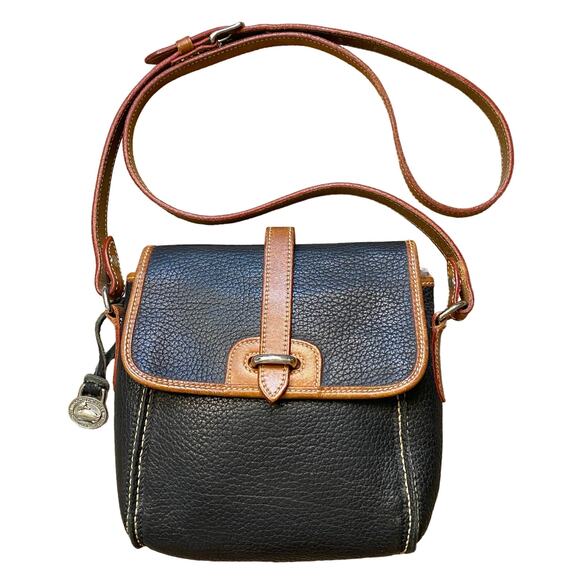 Dooney & Bourke Vintage Black Pebble Leather Small Crossbody Bag - Picture 1 of 9